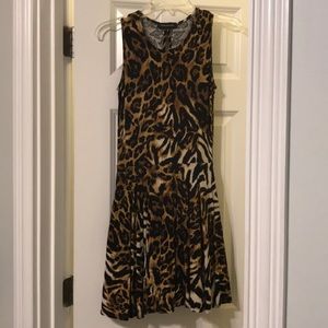 Animal print fit and flare dress